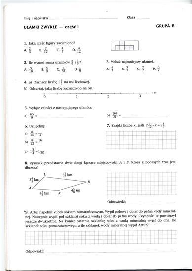 Testy z matematyki klasa 5 - ułamki zwykłe kl V cz I b.jpg