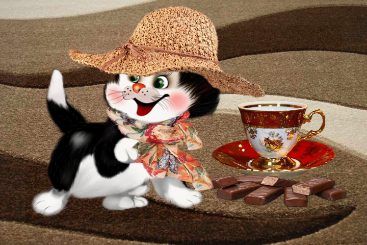 Tapety - Kot w kapeluszu  - seria - Tapeta kawiarniana.png